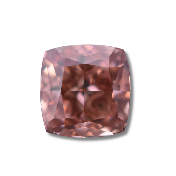 Cushion brilliant Fancy Deep Orangey Pink