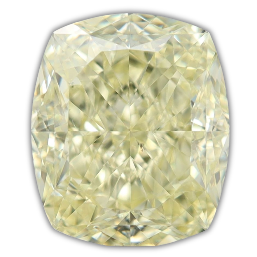 Cushion brilliant Fancy Light Yellow