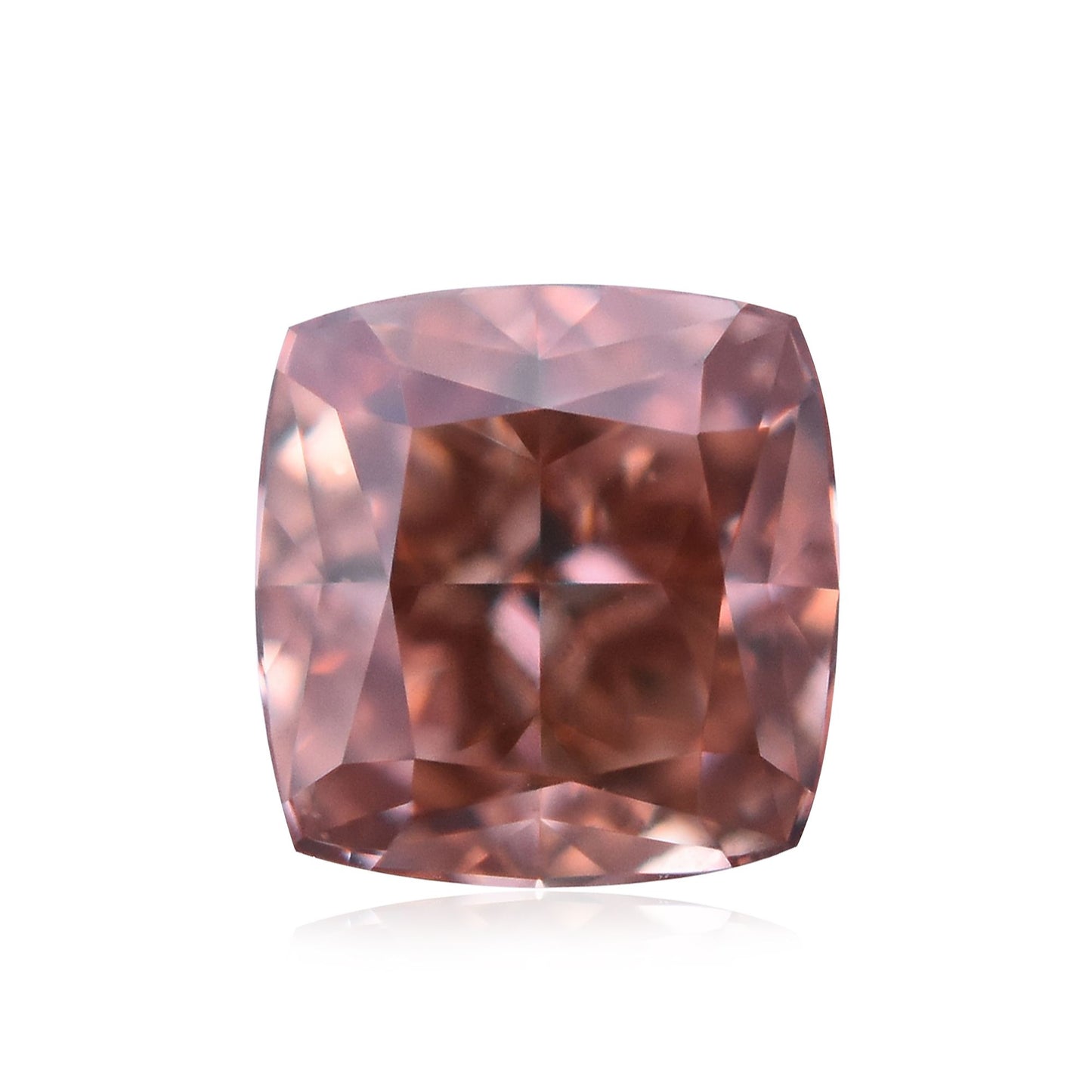 Cushion brilliant Fancy Deep Orangey Pink