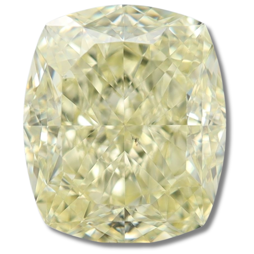 Cushion brilliant Fancy Light Yellow